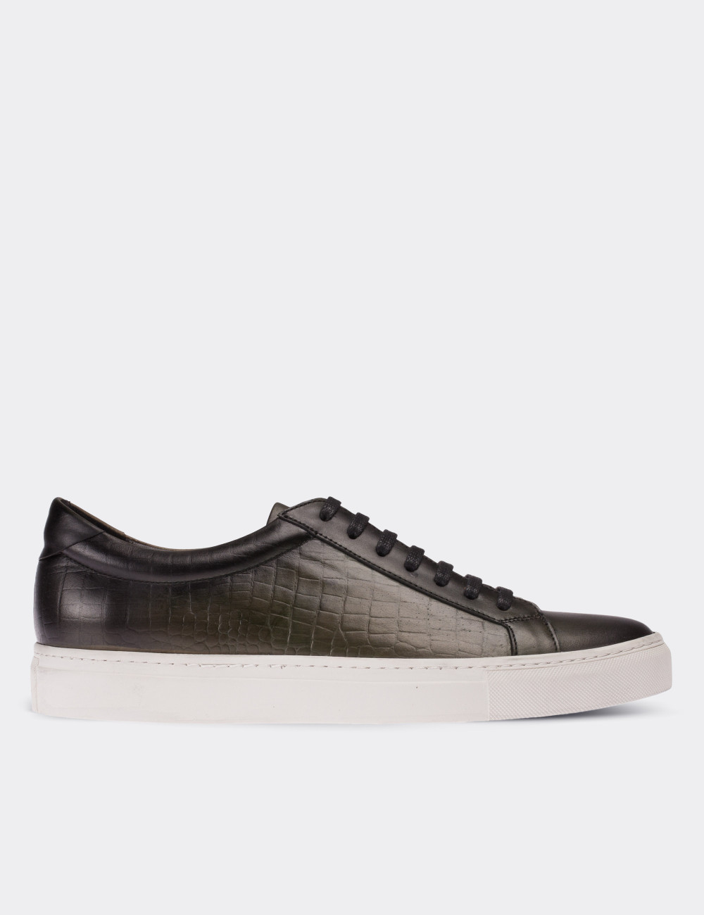 Green  Leather Sneakers - 01641MYSLC03