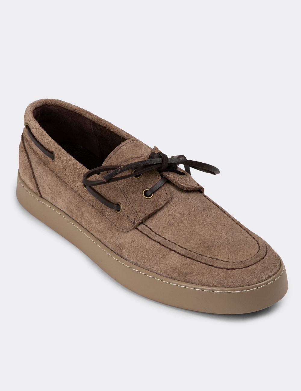 Sandstone Suede Leather Lace-up Shoes - 01952MVZNC01