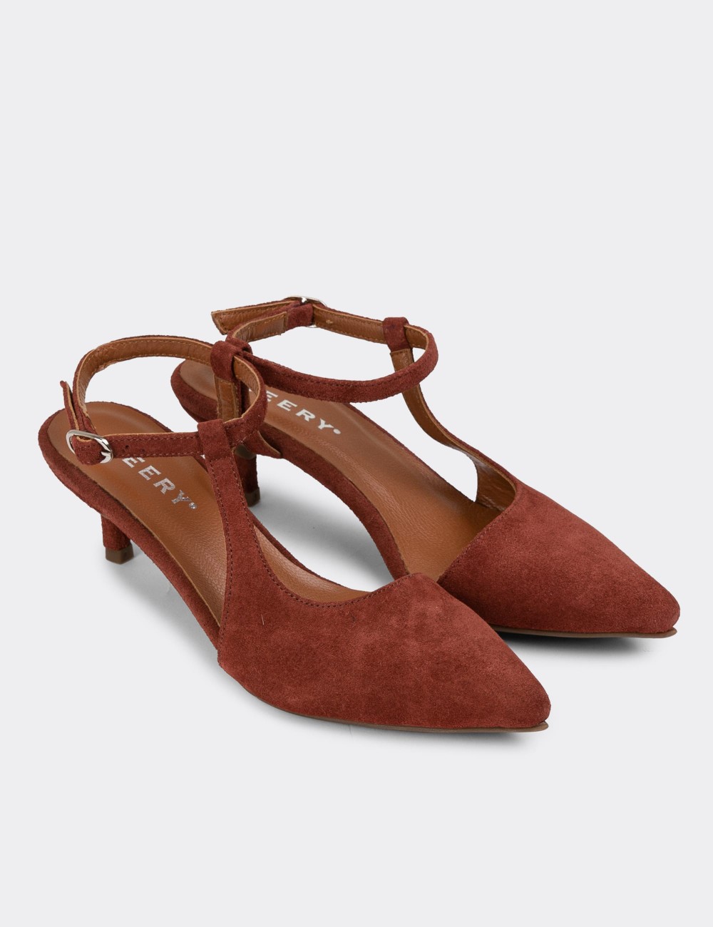 Tan Suede Leather Pumps - R8509ZTBAC01