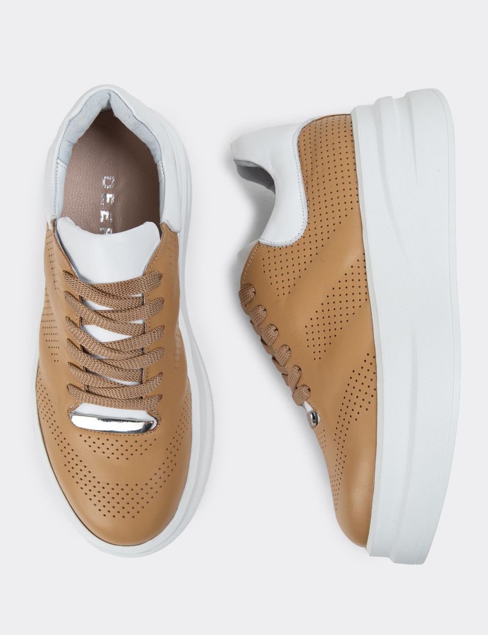 Camel Leather Sneakers - R6505ZCMLE01
