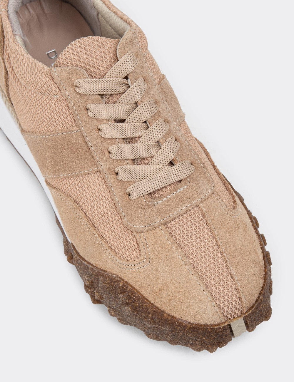 Beige Suede Leather Sneakers - R3501ZBEJC01