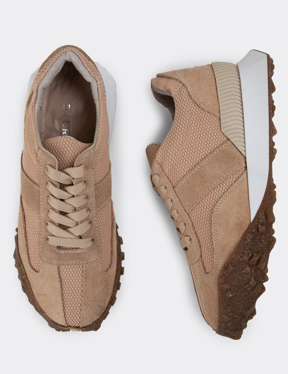 Women's Brown Leather and Suede Low Top Sneakers: DESTINY 101 – Officine  Creative EU