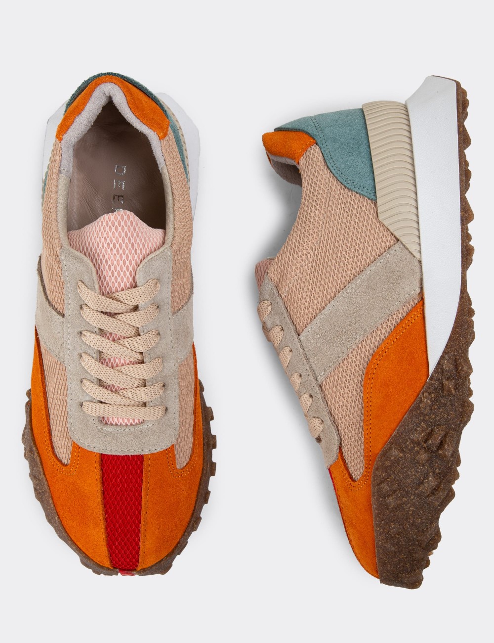 Orange Suede Leather Sneakers - R3501ZTRCC01