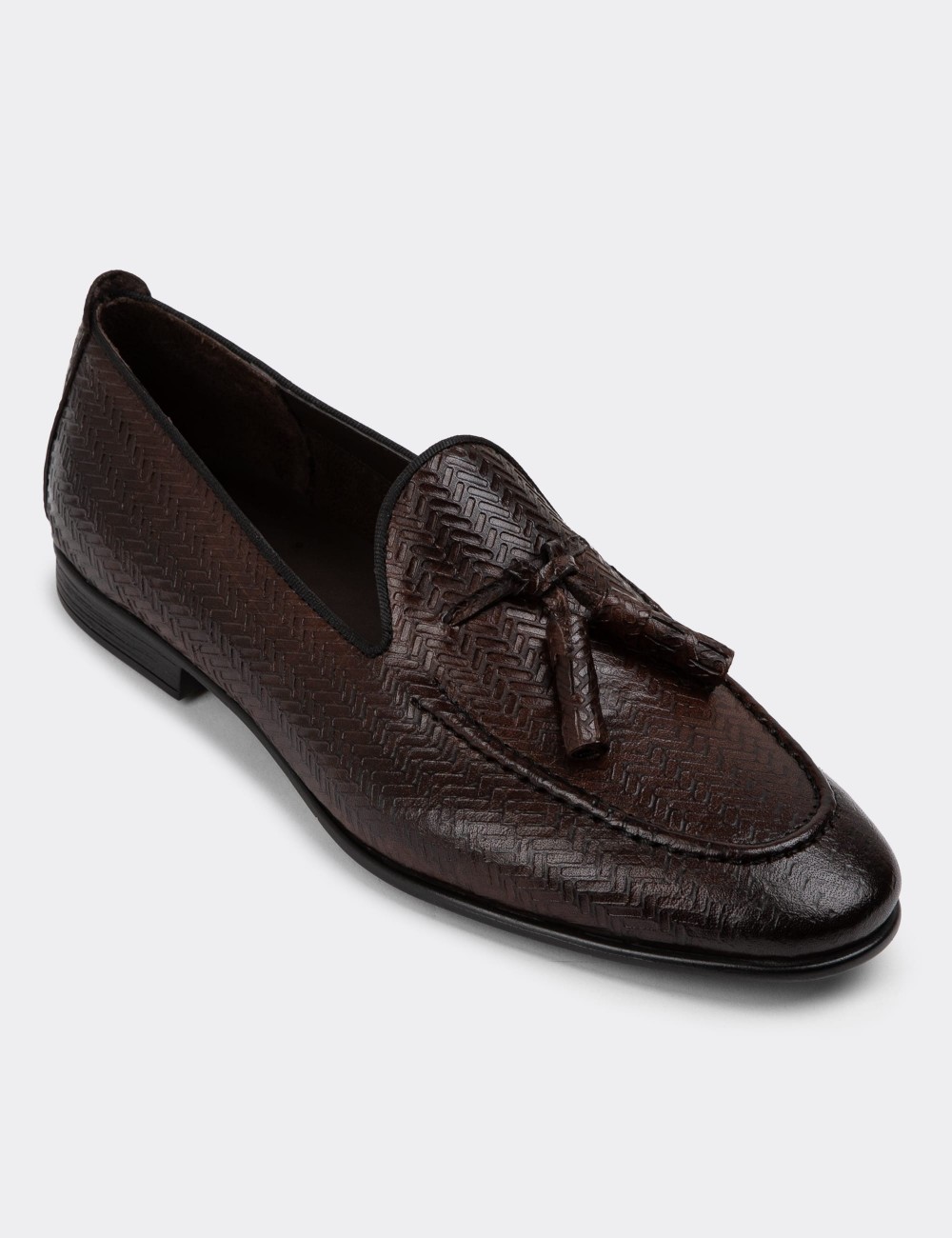 Brown Leather Loafers - 01701MKHVC24