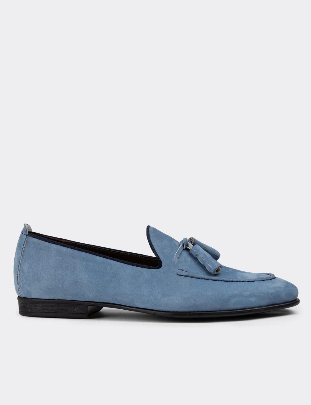 Blue Suede Leather Loafers - 01701MMVIC02