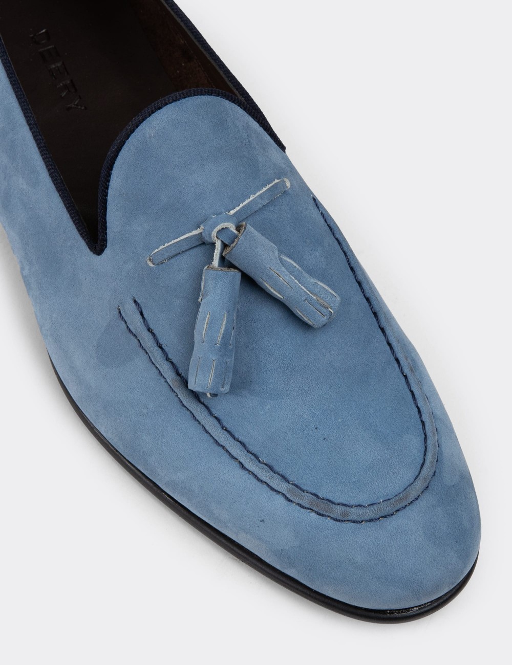 Blue Suede Leather Loafers - 01701MMVIC02