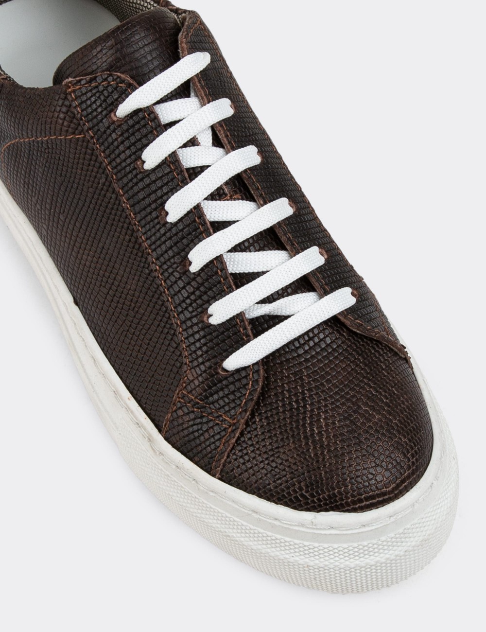 Brown Leather Sneakers - Z1681ZKHVC38