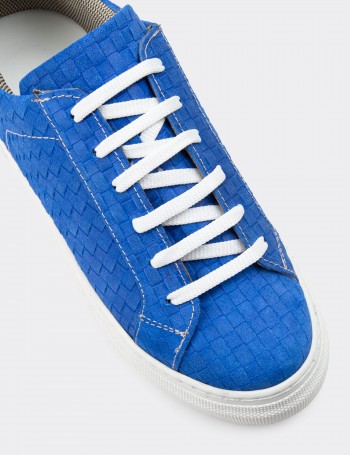 Blue Suede Leather Sneakers - Z1681ZMVIC10