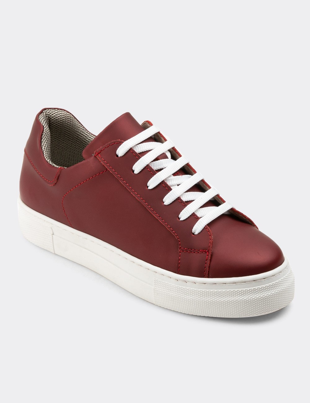Burgundy Leather Sneakers - Z1681ZBRDC05