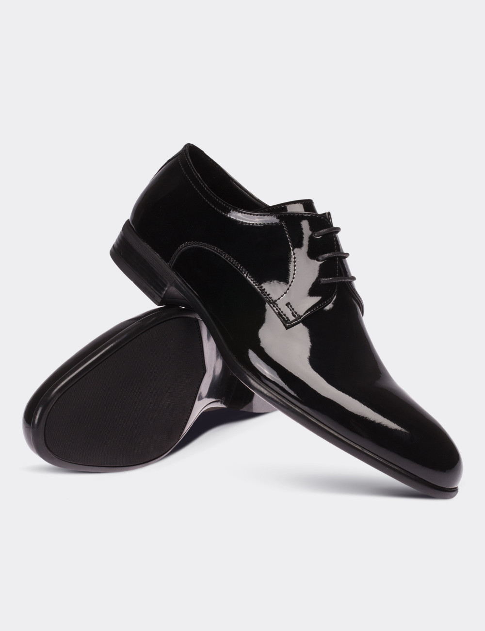 Black Patent Leather Classic Shoes - 00479MSYHC02