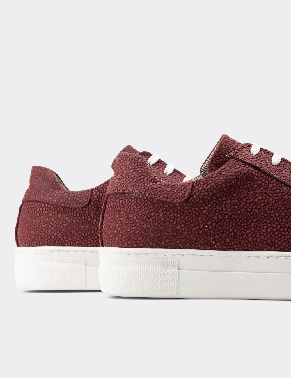 Burgundy Suede Leather Sneakers - Z1681ZBRDC14
