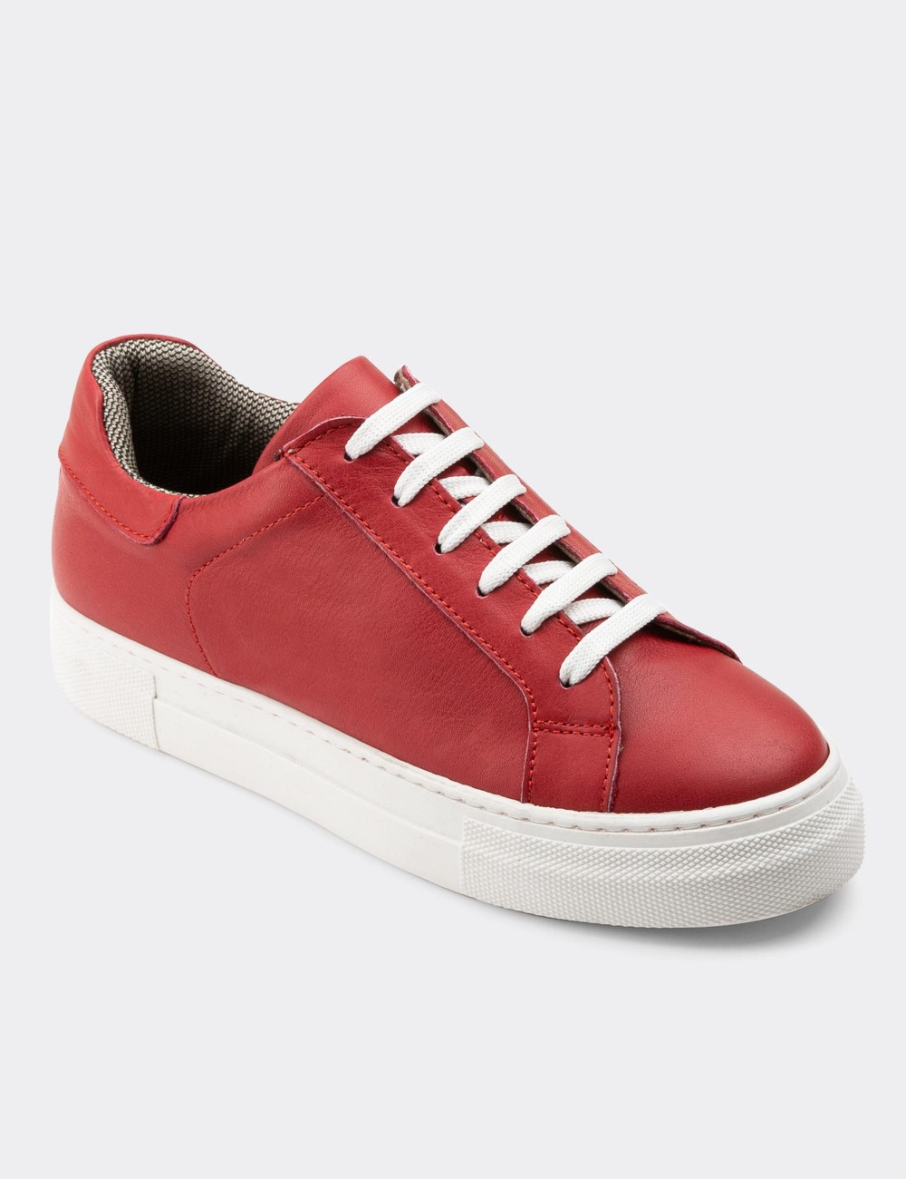 Red Leather Sneakers - Z1681ZKRMC02