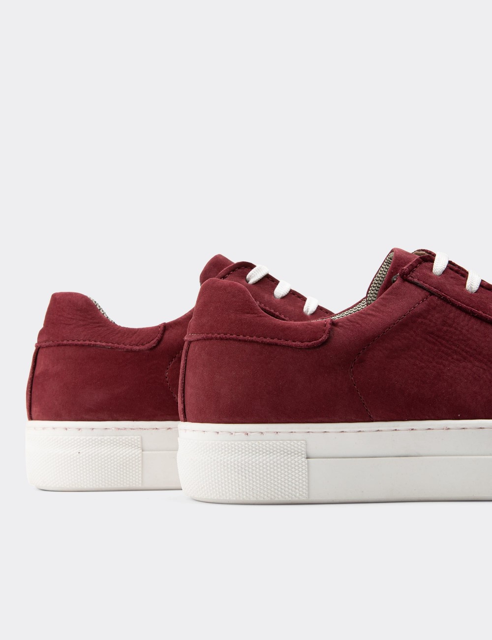Burgundy Suede Leather Sneakers - Z1681ZBRDC12