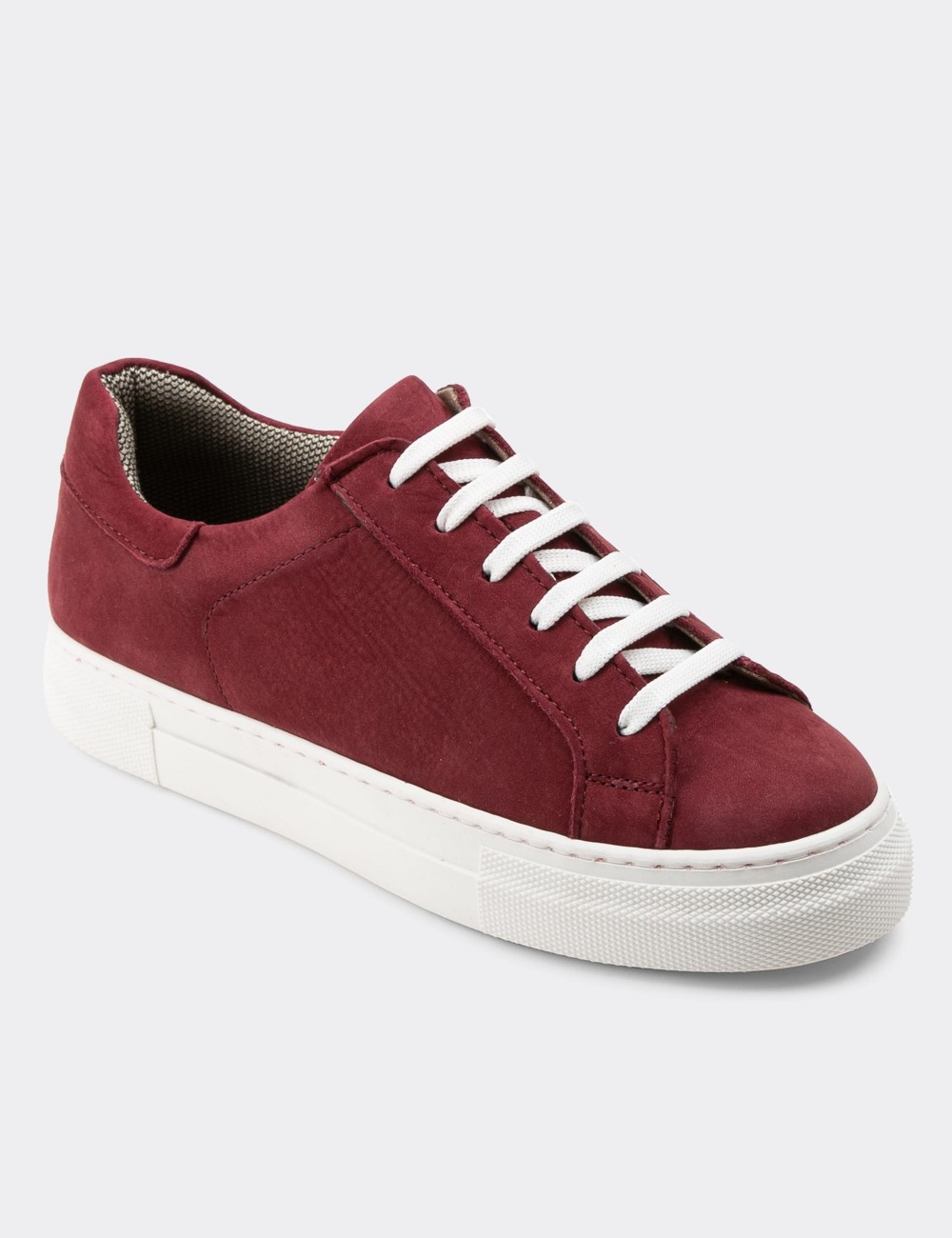 Burgundy Suede Leather Sneakers - Z1681ZBRDC12