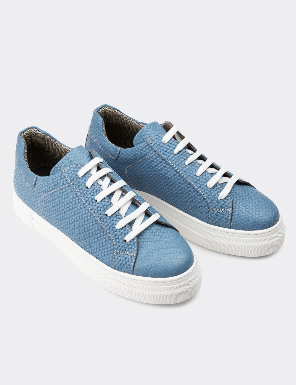 Blue Leather Sneakers - Z1681ZMVIC12