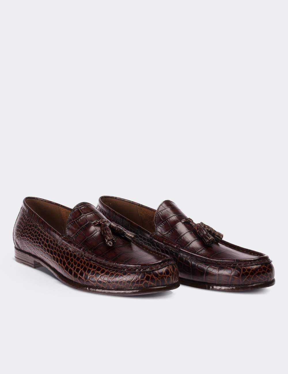 Burgundy  Leather Loafers - 01650MBRDC01