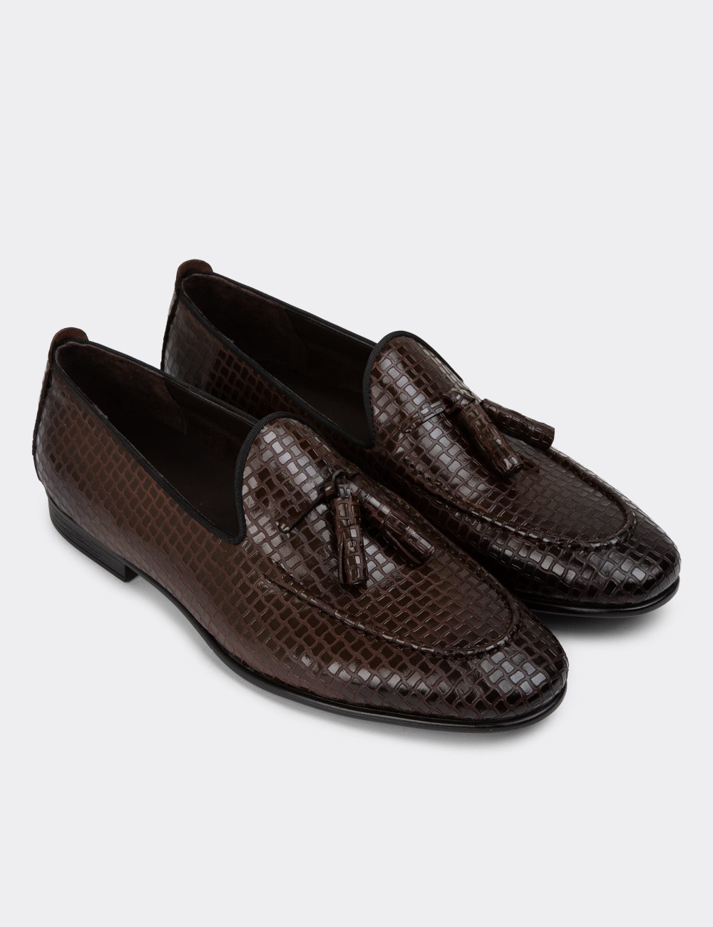 Brown Leather Loafers - 01701MKHVC21