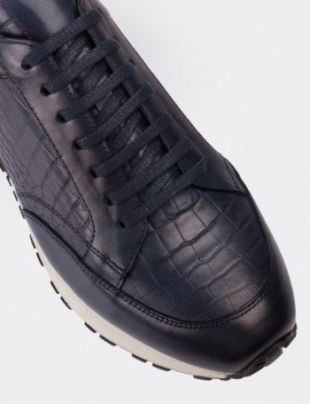 Blue Leather Lace-up Shoes - 01632MMVIT01