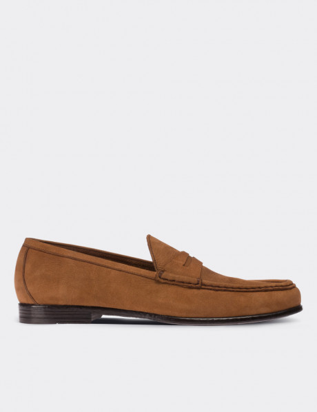 Tan Nubuck Leather Loafers