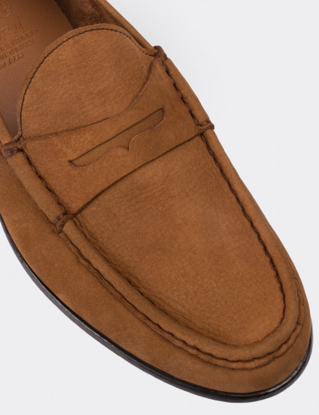 Tan Nubuck Leather Loafers