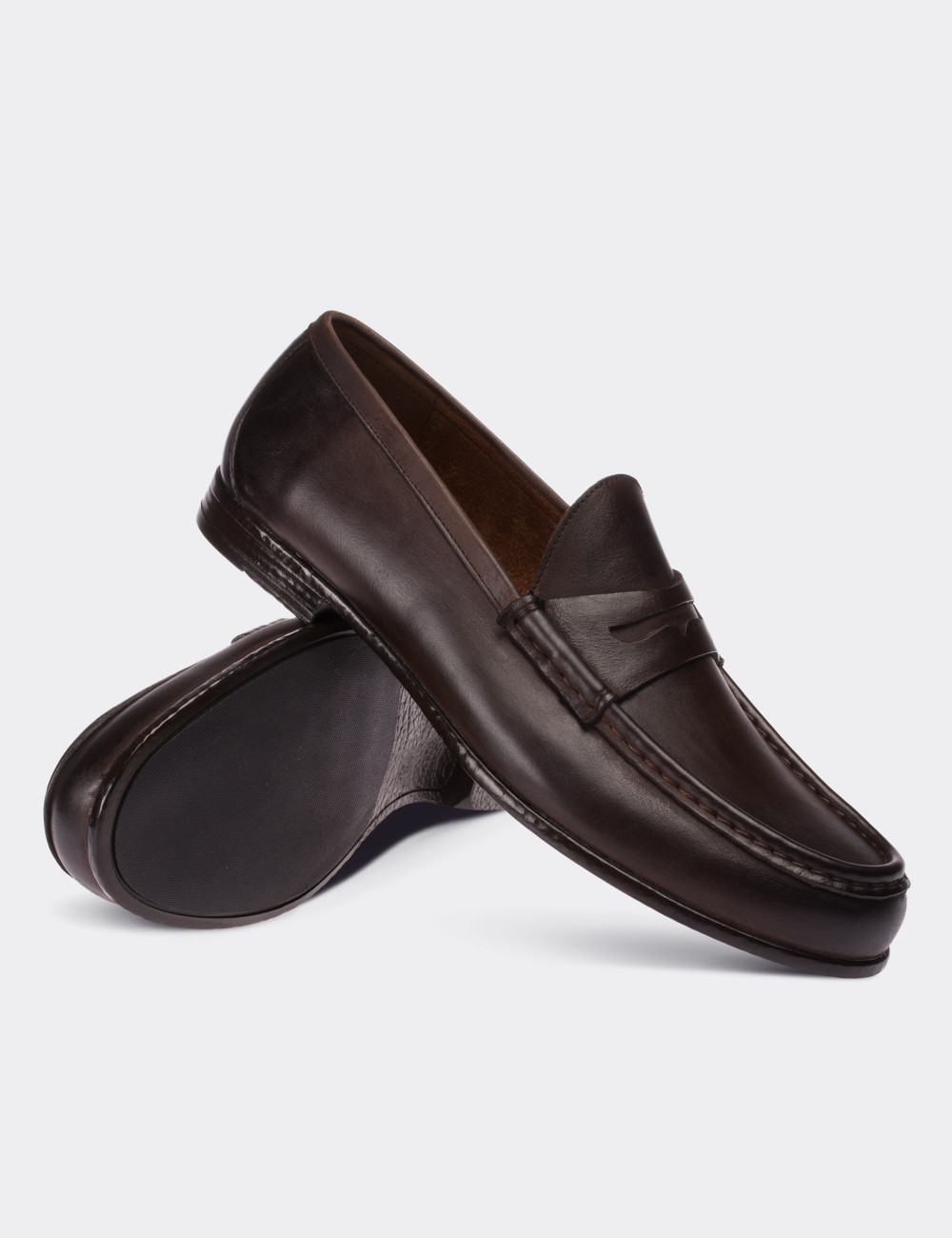 Brown Calfskin Leather Loafers Deery