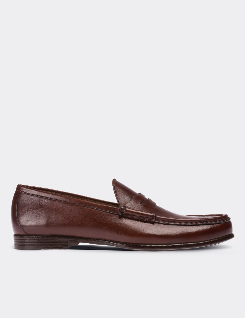 Brown  Leather Loafers - 01648MKHVC01