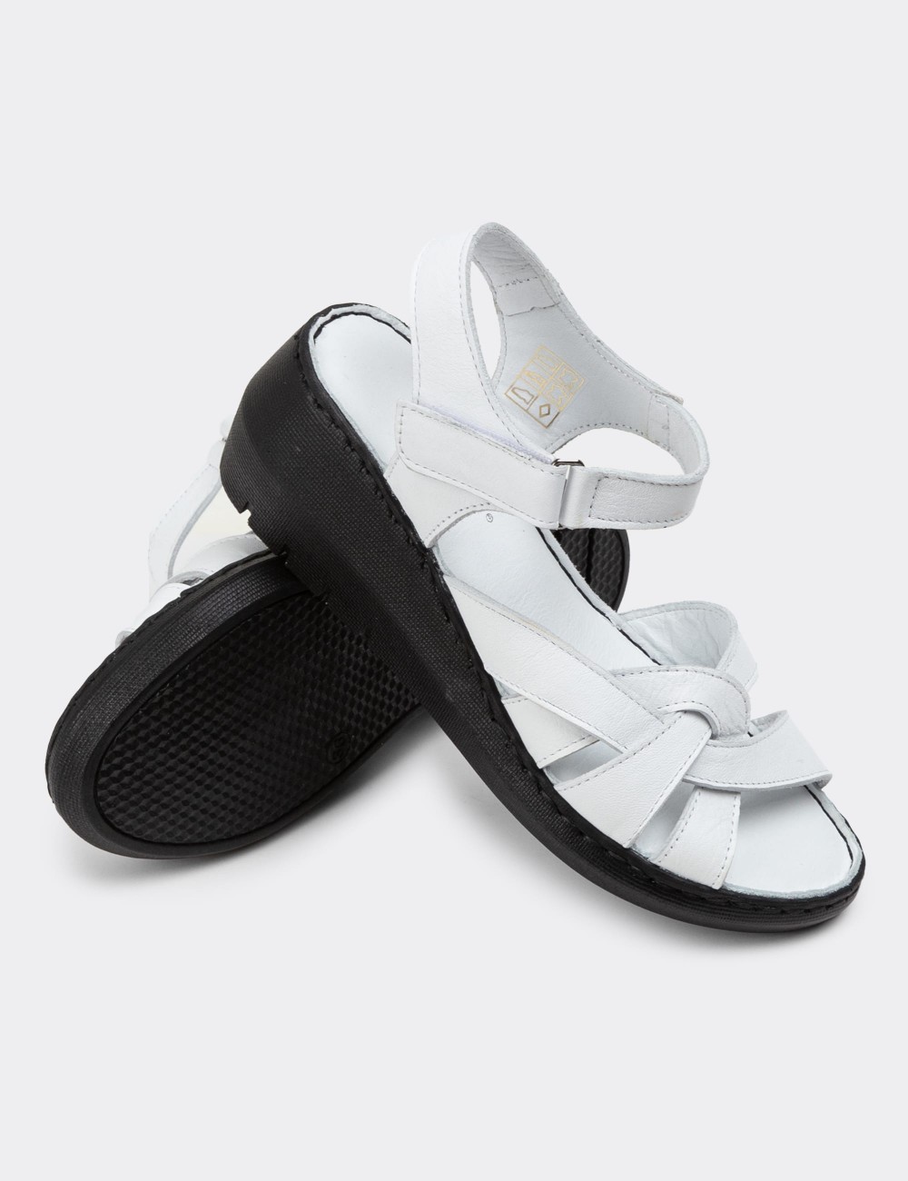 White Leather Sandals - SE141ZBYZC01