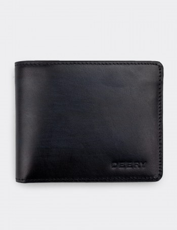Leather Navy Men's Wallet - 00390MLCVZ01