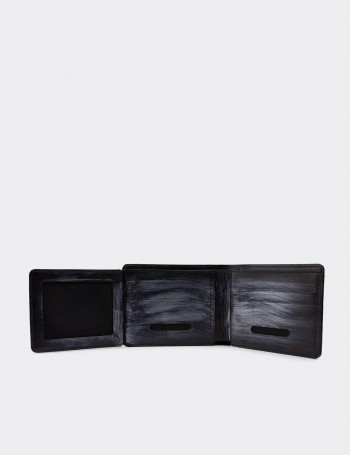 Leather Gray Men's Wallet - 00390MANTZ01