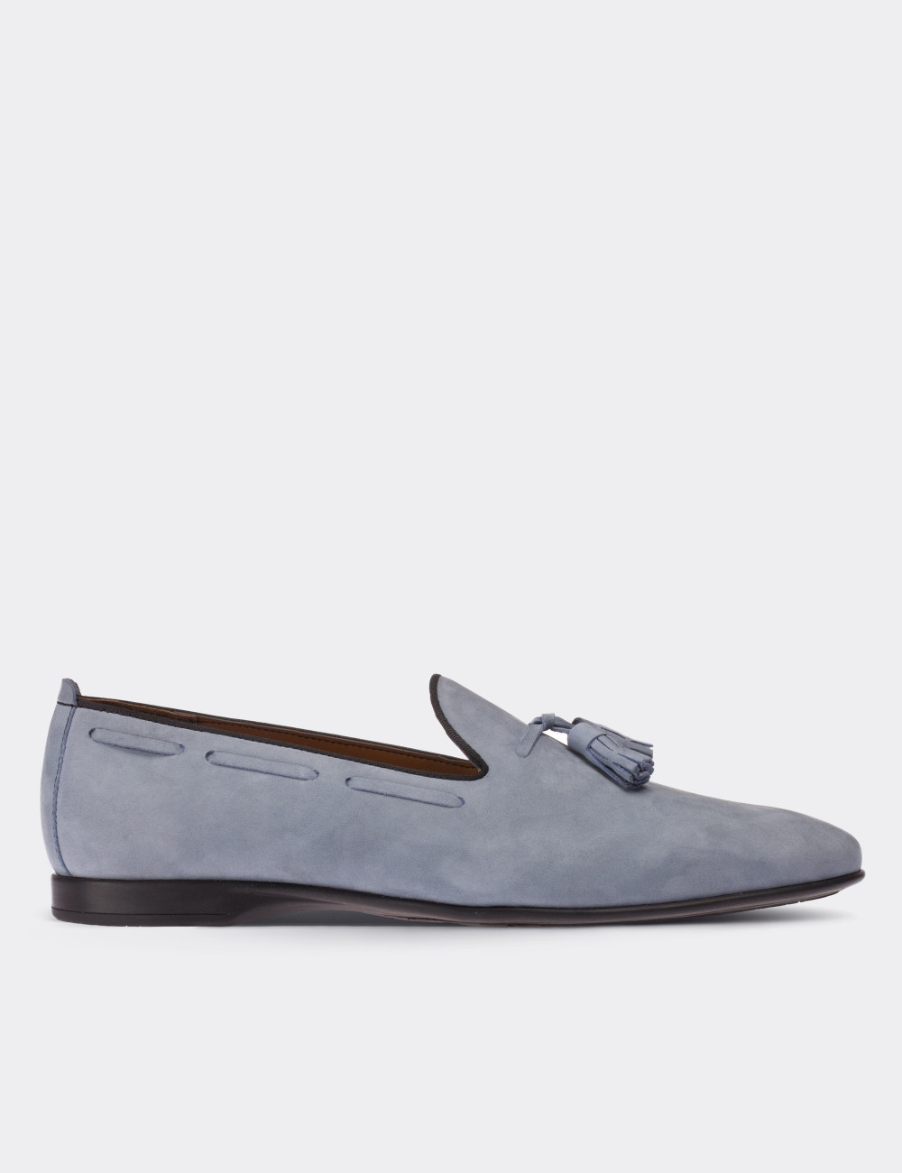 Blue Nubuck Leather Loafers - 01643MMVIC01