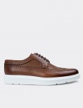 Tan Leather Lace-up Shoes
