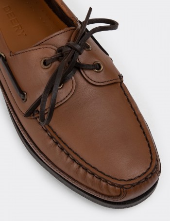 Tan Leather Lace-up Shoes - 01543MTBAC02