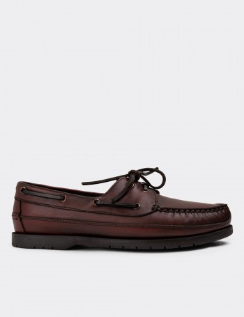 Burgundy Leather Lace-up Shoes