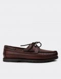 Burgundy Leather Lace-up Shoes