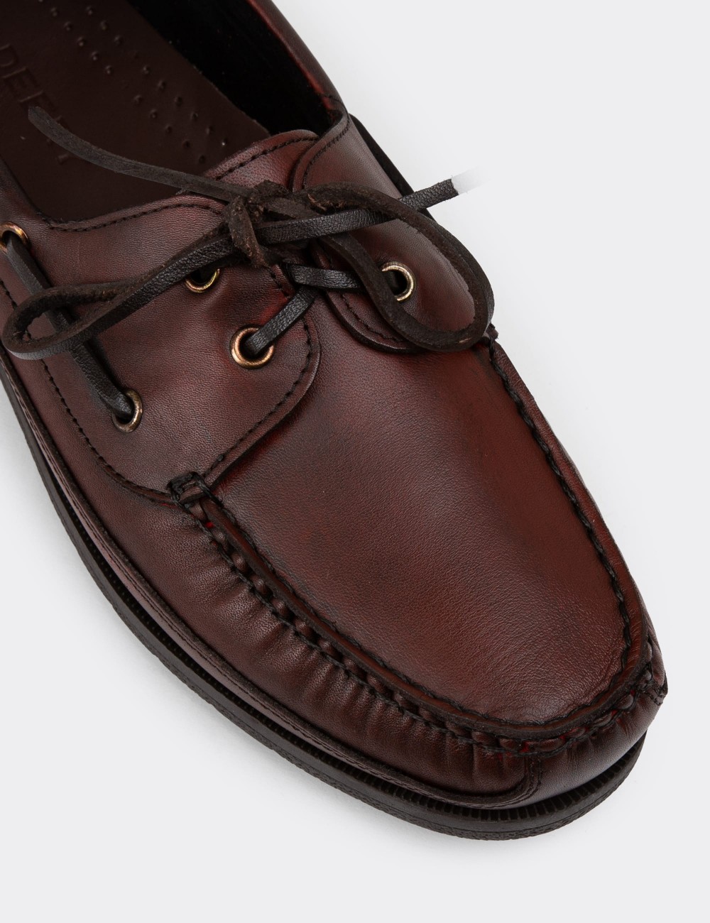 Burgundy Leather Lace-up Shoes - 01543MBRDC01