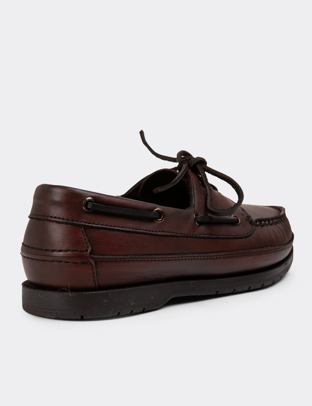 Burgundy Leather Lace-up Shoes - 01543MBRDC01