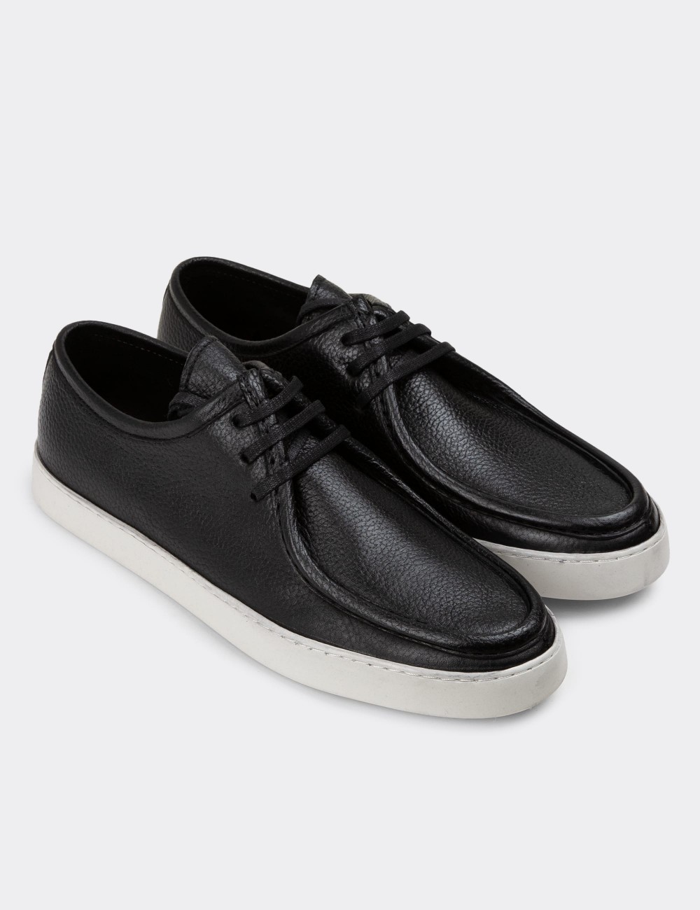 Black Leather Sneakers - 01926MSYHC01