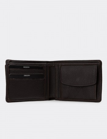 Leather Brown Men's Wallet - 00340MKHVZ01