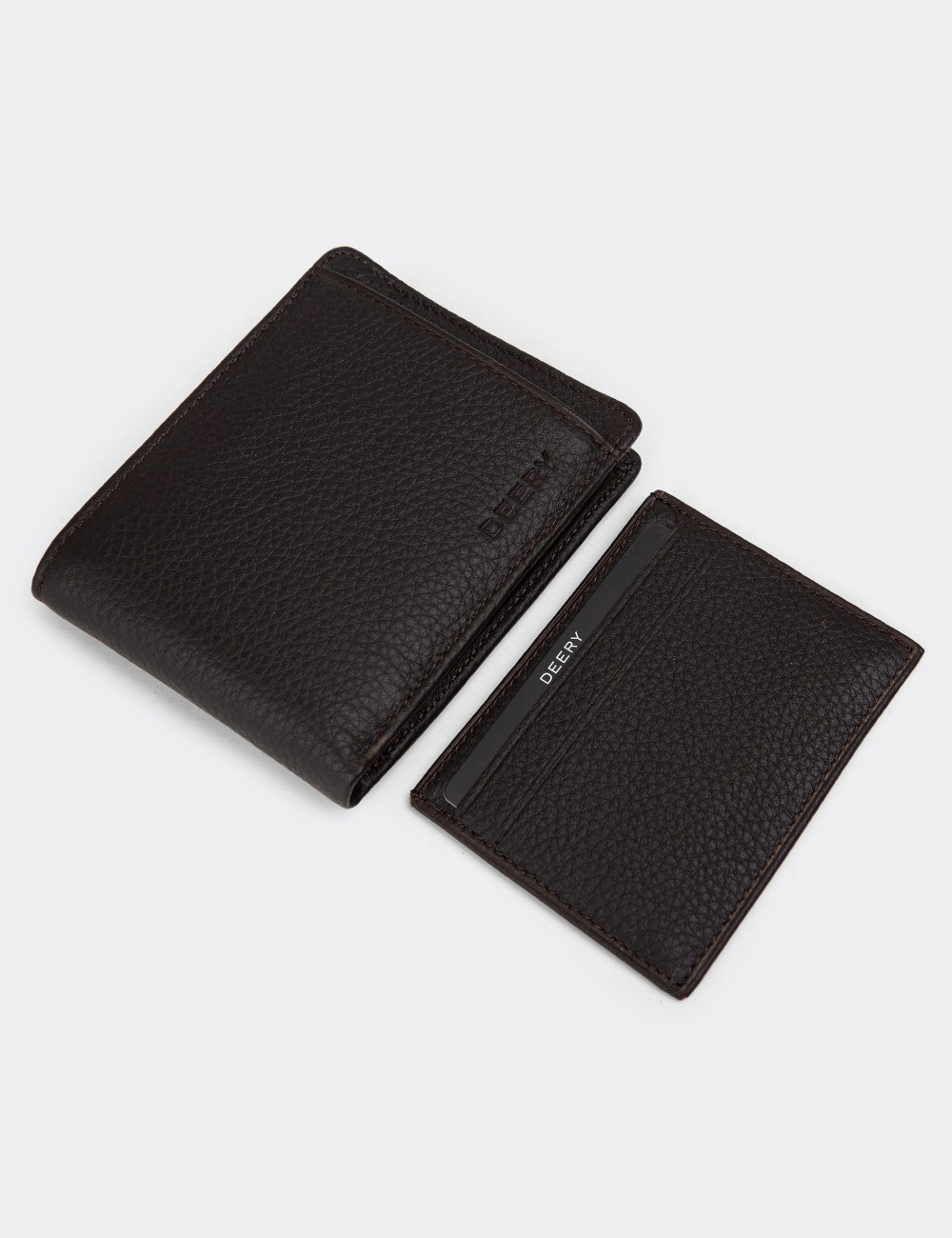 Leather Brown Men's Wallet - 00340MKHVZ01