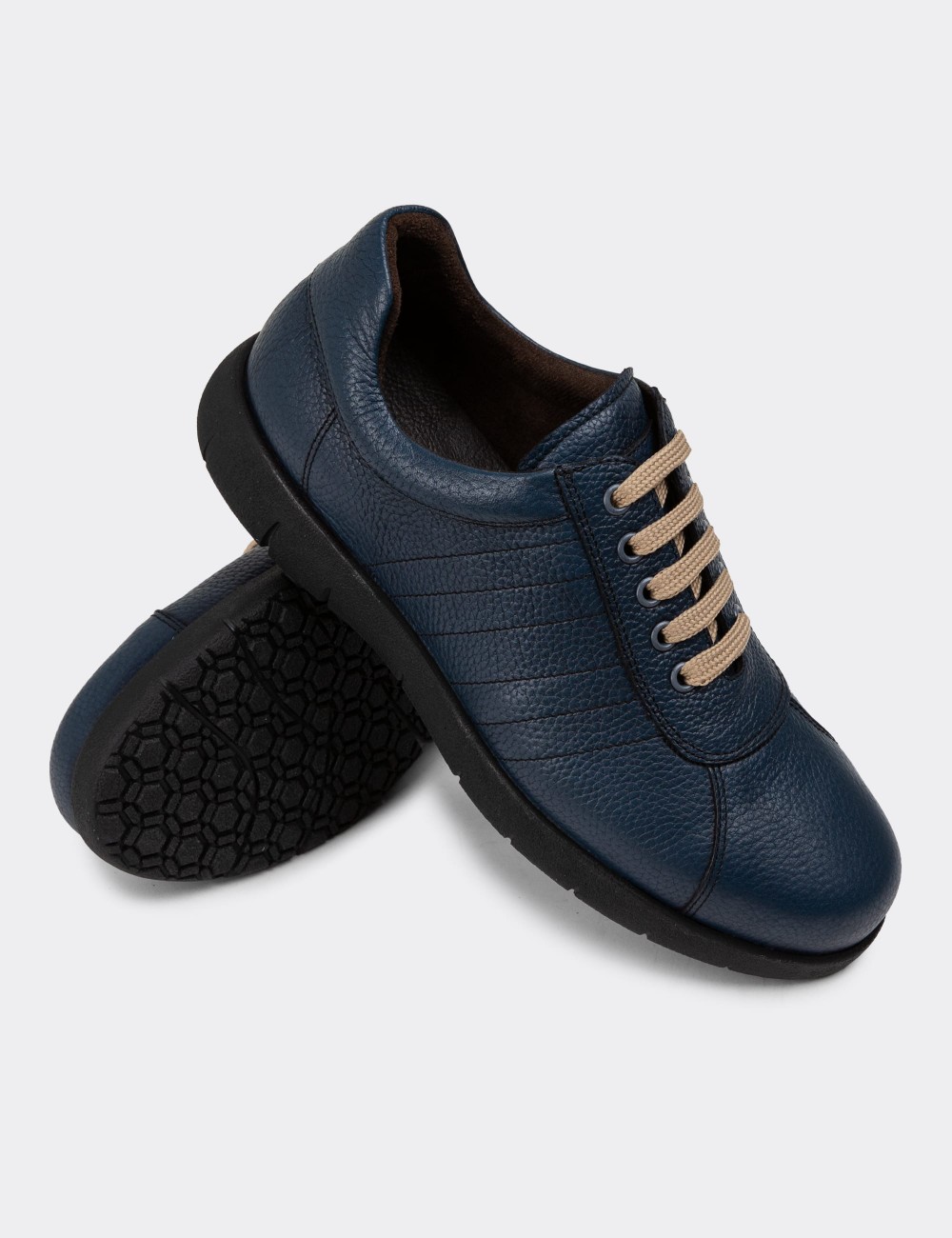 Blue Leather Lace-up Shoes - 01951MMVIC01