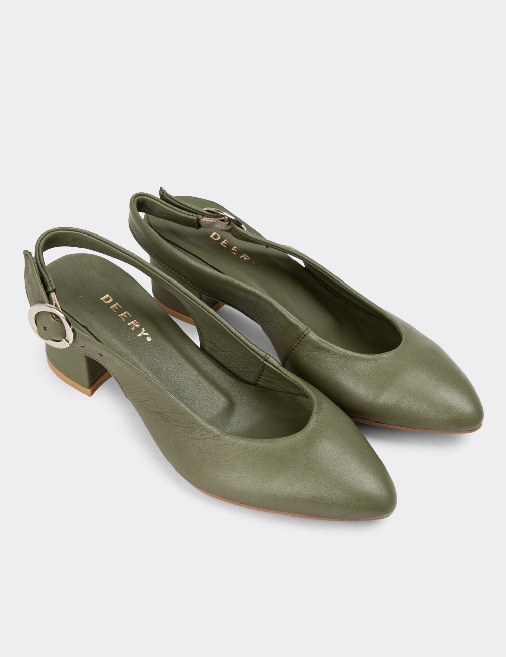 Green Leather Lace-up Shoes - A2633ZYSLC01