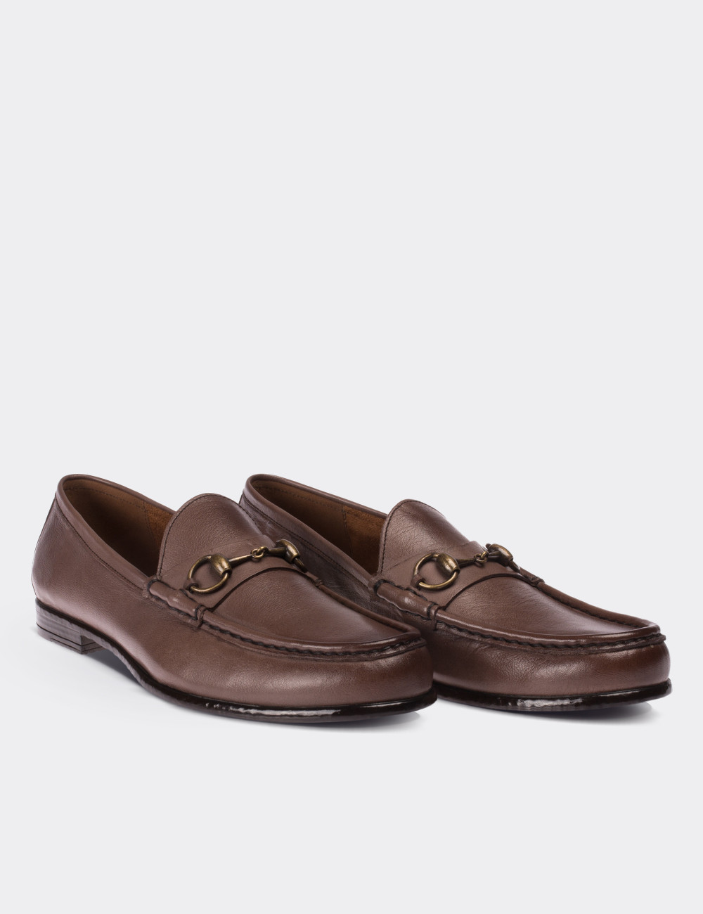 Sandstone  Leather Loafers - 01649MVZNC01