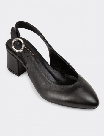 Black Leather Lace-up Shoes - A2633ZSYHC01