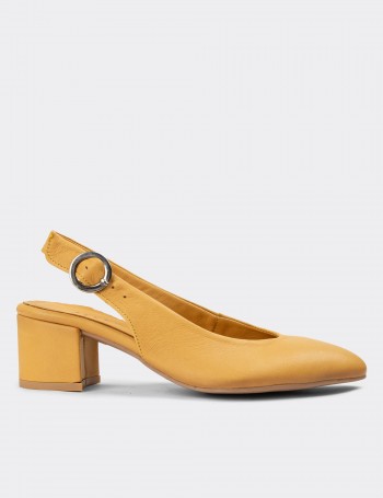 Yellow Leather Lace-up Shoes - A2633ZSRIC01
