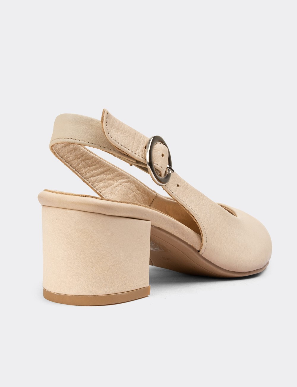 Beige Leather Lace-up Shoes - A2633ZBEJC01