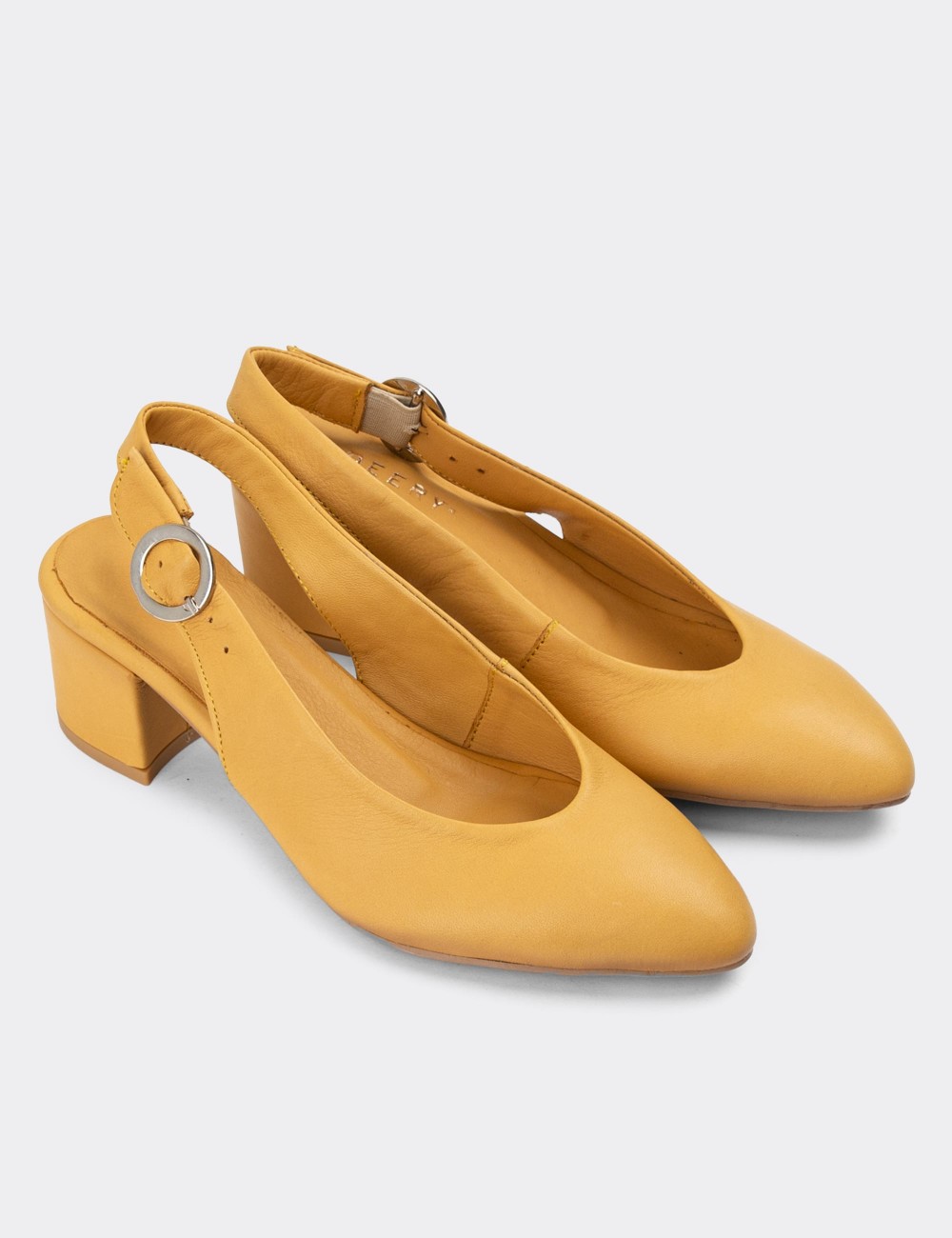 Yellow Leather Lace-up Shoes - A2633ZSRIC01