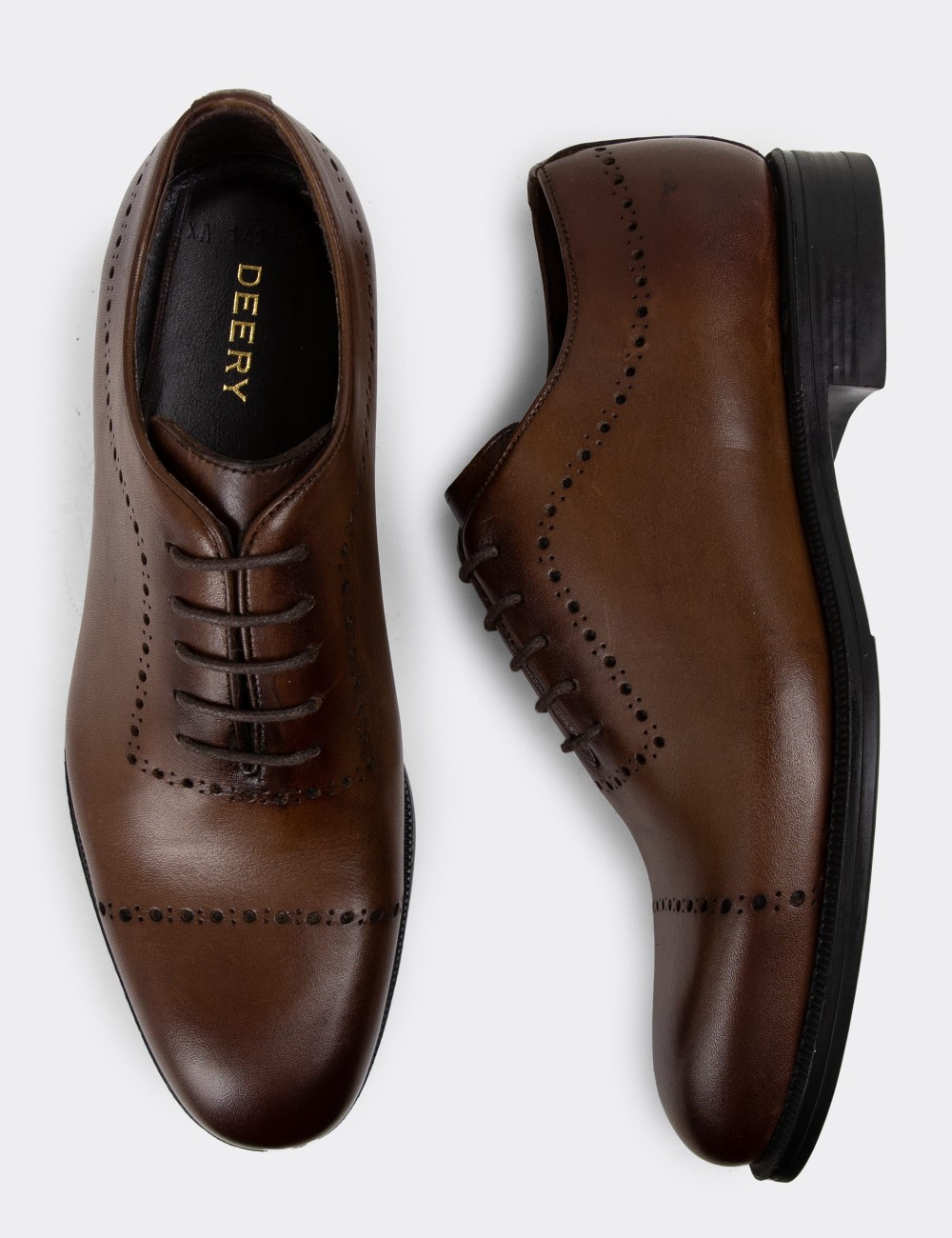 Brown Leather Classic Shoes - 00491MKHVC04