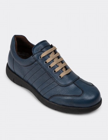 Blue Leather Lace-up Shoes - 01950MMVIC01