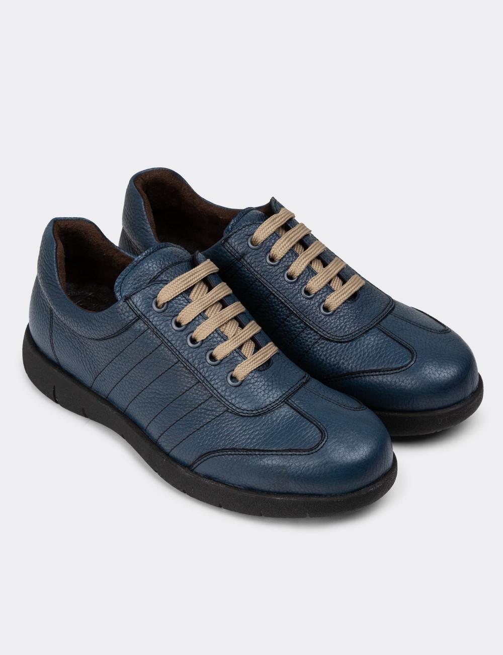 Blue Leather Lace-up Shoes - 01950MMVIC01
