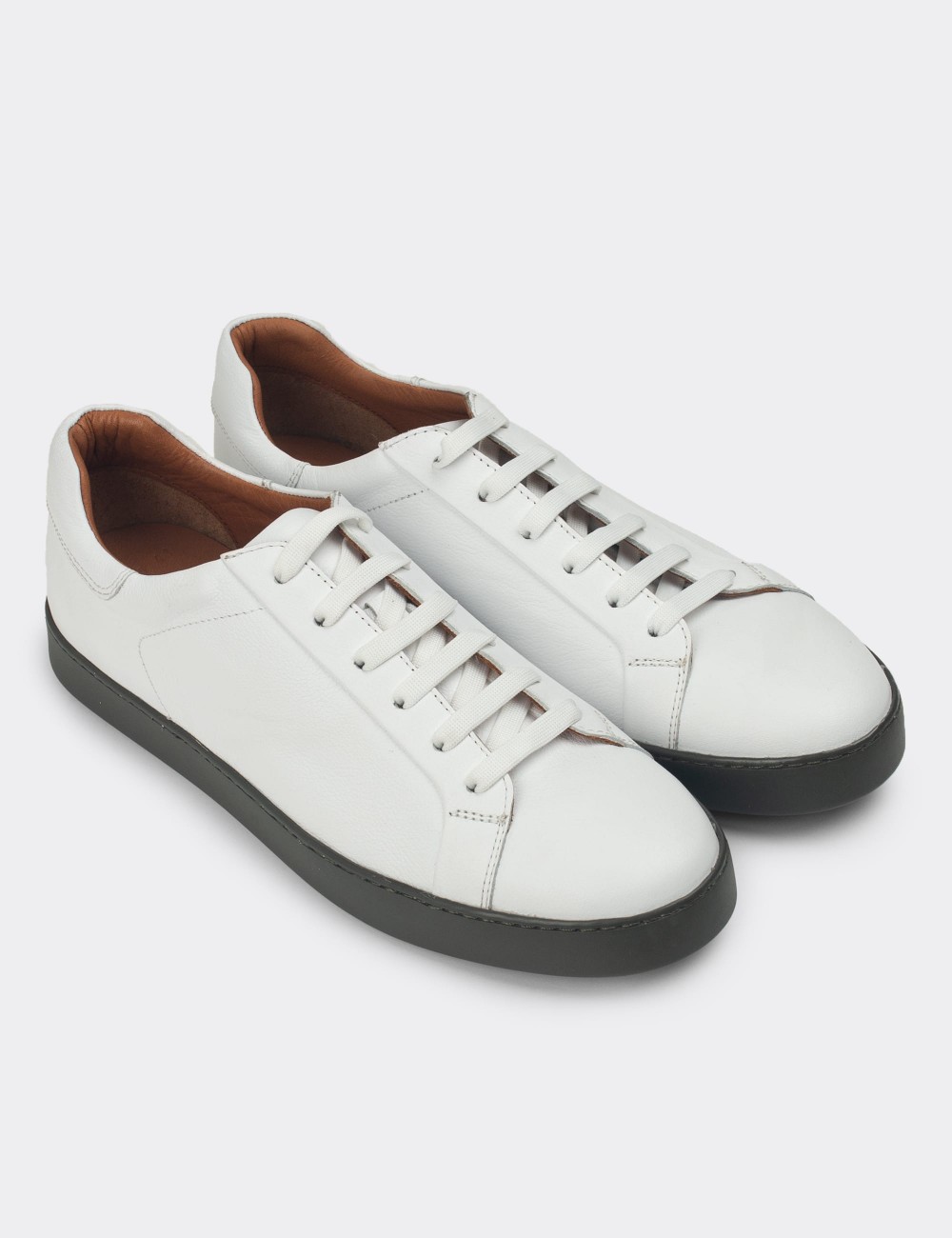 White Leather Sneakers - 01829MBYZC13